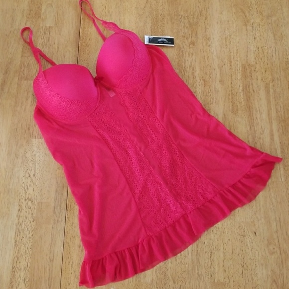 Plus Size Sexy Red Nightie and G String Set - Picture 1 of 7